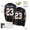 LongSleeve0461-1 Custom Black White Old Gold-Purple Long Sleeve Authentic Football Jersey
