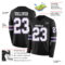 LongSleeve0463-1 Custom Black White Purple-Gray Long Sleeve Authentic Football Jersey