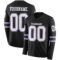 LongSleeve0463 Custom Black White Purple-Gray Long Sleeve Authentic Football Jersey