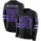 Custom Black Purple-Light Blue Long Sleeve Authentic Football Jersey