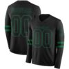 Custom Black Kelly Green Long Sleeve Authentic Football Jersey