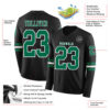 Custom Black Kelly Green-White Long Sleeve Authentic Football Jersey
