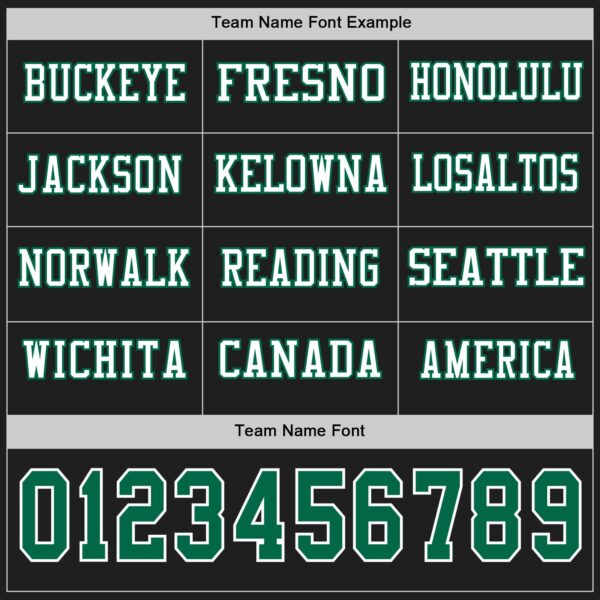 Custom Black Kelly Green-White Long Sleeve Authentic Football Jersey