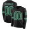 LongSleeve0469 Custom Black Kelly Green-White Long Sleeve Authentic Football Jersey