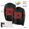 LongSleeve0472-1 Custom Black Red White-Kelly Green Long Sleeve Authentic Football Jersey