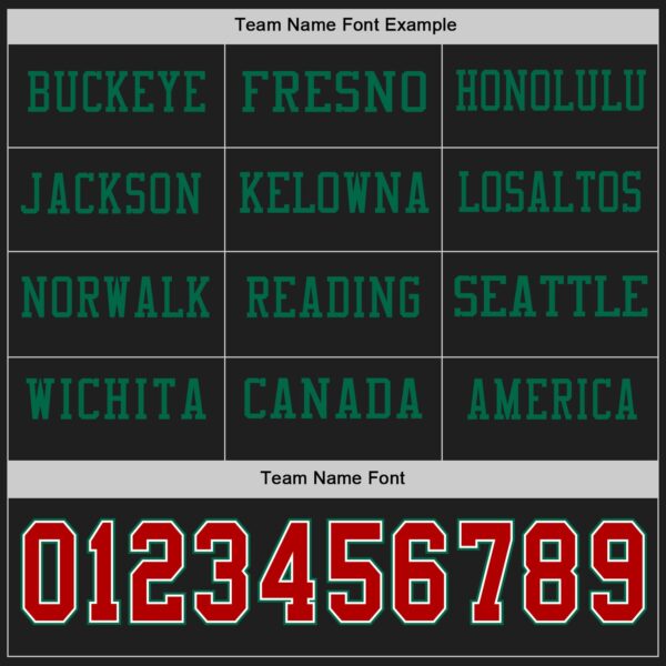 Custom Black Red White-Kelly Green Long Sleeve Authentic Football Jersey