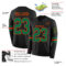 LongSleeve0473-1 Custom Black Kelly Green-Orange Long Sleeve Authentic Football Jersey