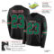 LongSleeve0474-1 Custom Black Kelly Green-Medium Pink Long Sleeve Authentic Football Jersey