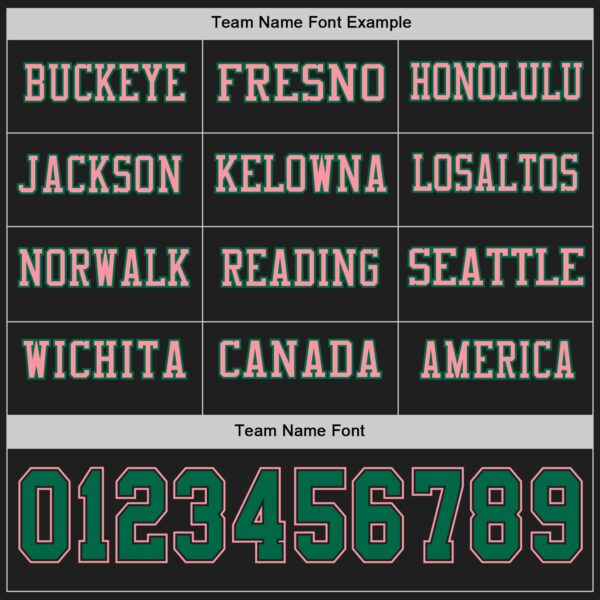 Custom Black Kelly Green-Medium Pink Long Sleeve Authentic Football Jersey