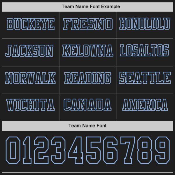 Custom Black Light Blue Long Sleeve Authentic Football Jersey