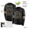 LongSleeve0484-1 Custom Black Cream Long Sleeve Authentic Football Jersey