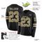 LongSleeve0486-1 Custom Black Camo-Cream Long Sleeve Authentic Football Jersey