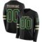 LongSleeve0487 Custom Black Green-Cream Long Sleeve Authentic Football Jersey