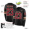 LongSleeve0489-1 Custom Black Crimson-Cream Long Sleeve Authentic Football Jersey