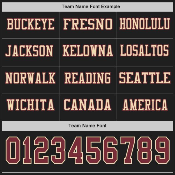 Custom Black Burgundy-Cream Long Sleeve Authentic Football Jersey