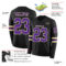 LongSleeve0491-1 Custom Black Purple-Cream Long Sleeve Authentic Football Jersey