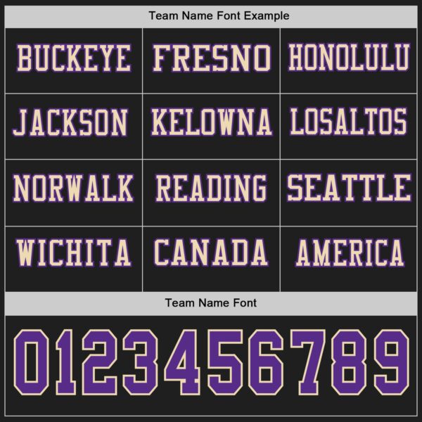 Custom Black Purple-Cream Long Sleeve Authentic Football Jersey