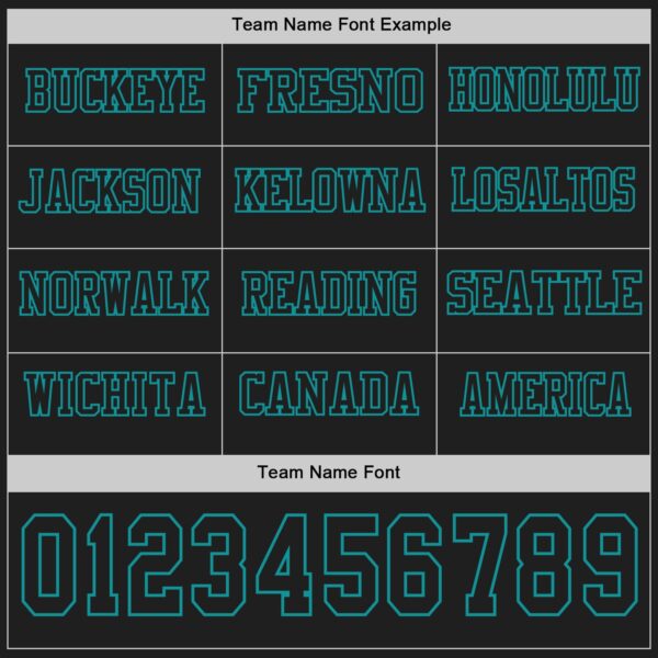 Custom Black Teal Long Sleeve Authentic Football Jersey