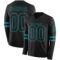 LongSleeve0496 Custom Black Teal Long Sleeve Authentic Football Jersey