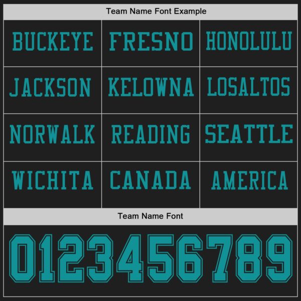 Custom Black Teal Long Sleeve Authentic Football Jersey