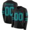 LongSleeve0497 Custom Black Teal Long Sleeve Authentic Football Jersey