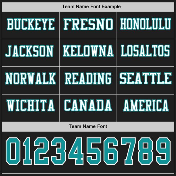 Custom Black Teal-White Long Sleeve Authentic Football Jersey