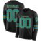 LongSleeve0500 Custom Black Teal-Old Gold Long Sleeve Authentic Football Jersey
