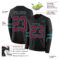 LongSleeve0503-1 Custom Black Crimson-Teal Long Sleeve Authentic Football Jersey