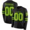 LongSleeve0506 Custom Black Neon Green Long Sleeve Authentic Football Jersey