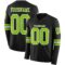 LongSleeve0507 Custom Black Neon Green-White Long Sleeve Authentic Football Jersey