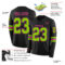 LongSleeve0508-1 Custom Black Neon Green-Pink Long Sleeve Authentic Football Jersey