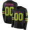 LongSleeve0508 Custom Black Neon Green-Pink Long Sleeve Authentic Football Jersey