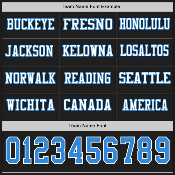 Custom Black Powder Blue-White Long Sleeve Authentic Football Jersey