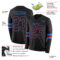 LongSleeve0511-1 Custom Black Powder Blue-Red Long Sleeve Authentic Football Jersey
