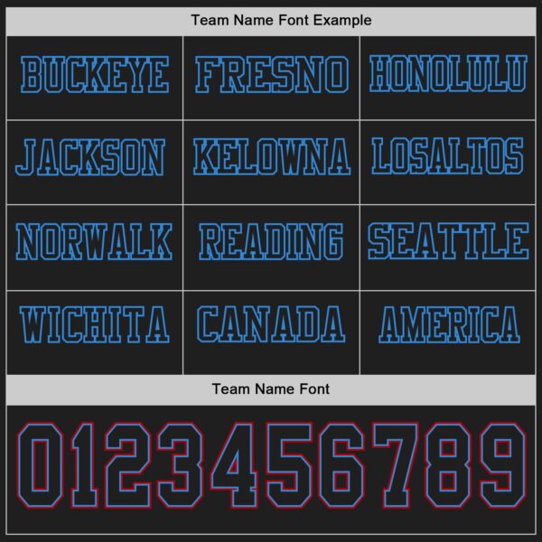 Custom Black Powder Blue-Red Long Sleeve Authentic Football Jersey