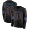 LongSleeve0512 Custom Black Powder Blue-Orange Long Sleeve Authentic Football Jersey