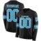 LongSleeve0513 Custom Black Sky Blue-White Long Sleeve Authentic Football Jersey