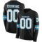 LongSleeve0514 Custom Black White-Sky Blue Long Sleeve Authentic Football Jersey