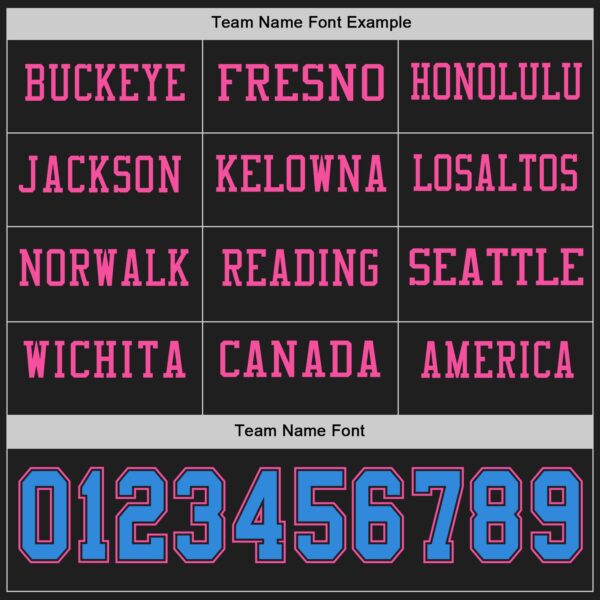 Custom Black Powder Blue-Pink Long Sleeve Authentic Football Jersey