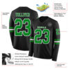 Custom Black Grass Green-White Long Sleeve Authentic Football Jersey