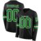 LongSleeve0522 Custom Black Grass Green-White Long Sleeve Authentic Football Jersey