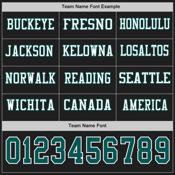 Custom Black Midnight Green-White Long Sleeve Authentic Football Jersey