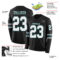 LongSleeve0524-1 Custom Black White Gray-Midnight Green Long Sleeve Authentic Football Jersey