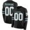 LongSleeve0524 Custom Black White Gray-Midnight Green Long Sleeve Authentic Football Jersey