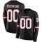 Custom Black White-Cardinal Long Sleeve Authentic Football Jersey