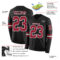 LongSleeve0528-1 Custom Black Cardinal-White Long Sleeve Authentic Football Jersey