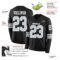 LongSleeve0530-1 Custom Black Silver-White Long Sleeve Authentic Football Jersey