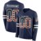 LongSleeve0533 Custom Navy Vintage USA Flag-White Long Sleeve Authentic Football Jersey