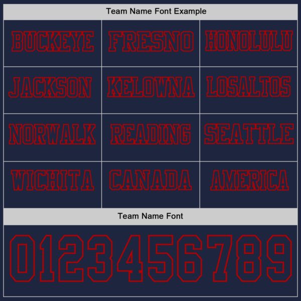 Custom Navy Red Long Sleeve Authentic Football Jersey