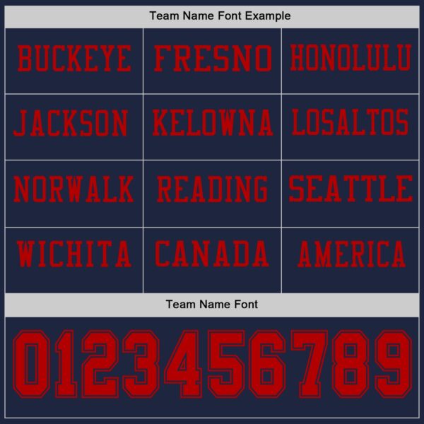 Custom Navy Red Long Sleeve Authentic Football Jersey